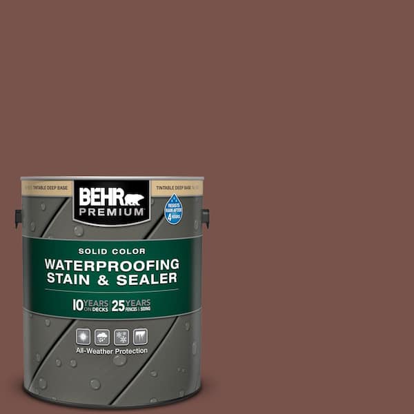 BEHR PREMIUM 1 gal. #SC-135 Sable Solid Color Waterproofing Exterior Wood Stain and Sealer