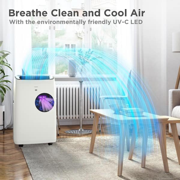  TURBRO Finnmark 10,000 BTU Portable Air Conditioner,  Dehumidifier and Fan, 3-in-1 Floor AC Unit for Rooms up to 400 Sq Ft, Sleep  Mode, Timer, Remote Included (6,000 BTU SACC) : Home & Kitchen