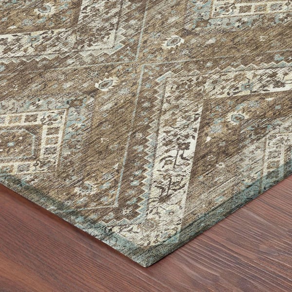 Chantille Machine Washable Indoor/Outdoor Abstract ACN2699 Brown 10 ft. x 14 ft. Area Rug