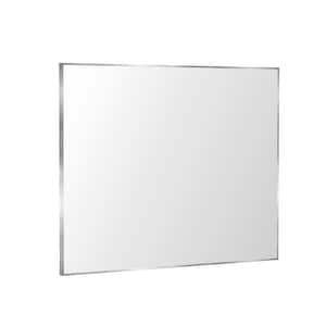 40 in. W x 32 in. H Aluminum Framed Rectangular Vanity Wall Mounted Mirror in Brushed Nichel