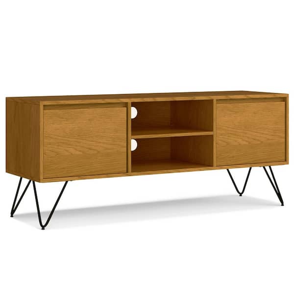 Simpli Home Hunter Oak Veneer TV Media Stand For TVs up to 65 in.