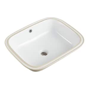 19.5 in. Rectangular Vitreous China Bathroom Sink in White