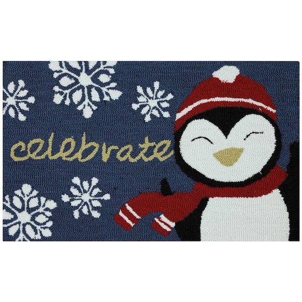 Mohawk Home Celebrate Penguin 17 in. x 29 in. Hand Hooked Door Mat