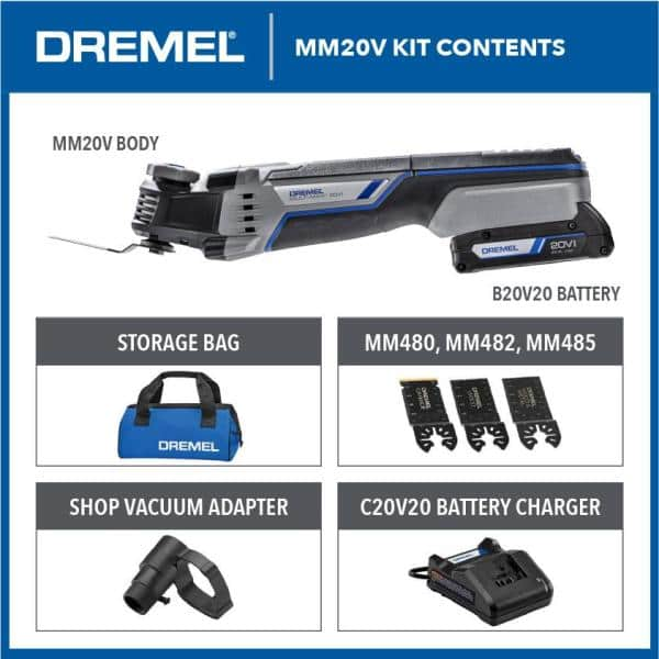 Dremel Multi Max MM20V 20V Variable Speed Cordless Oscillating Multi Tool Kit 1 Battery MM20V 01