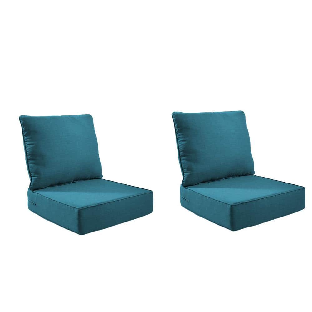 Modern 24 in. x 24 in. x 6 in. 4-Piece Deep Seating Outdoor Lounge Chair Thick Cushion Set in Peacock Green (2-Set) price history on PriceWatchPro