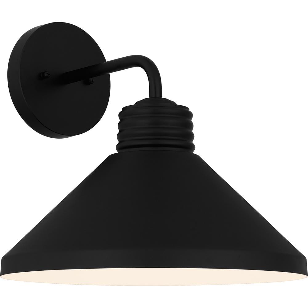 Rencher Matte Black Industrial Outdoor Wall Sconce
