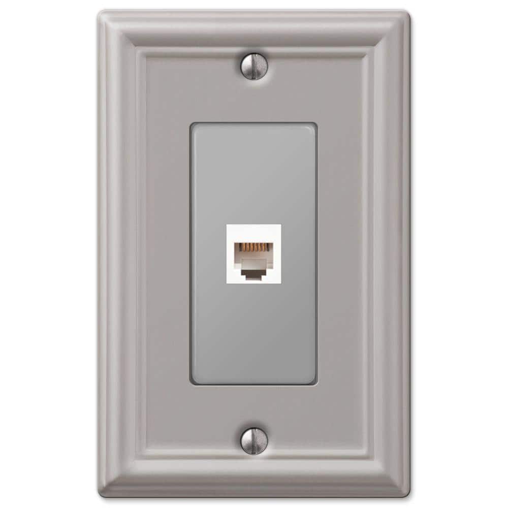 Ascher 1 Gang Phone Steel Wall Plate - Brushed Nickel price history on PriceWatchPro