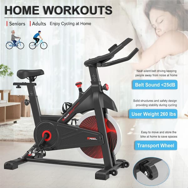 Kahomvis Indoor Adjustable Resistance Fitness Bike Spin Bike Heavy Exercise  Bike with LCD Digital Monitor and Adjustable Seat HG-LKW1-3263 - The Home  Depot