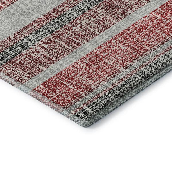 Mayfield Premium Machine Washable Abstract AMF2122 Burgundy 2 ft. x 7 ft. Runner Rug