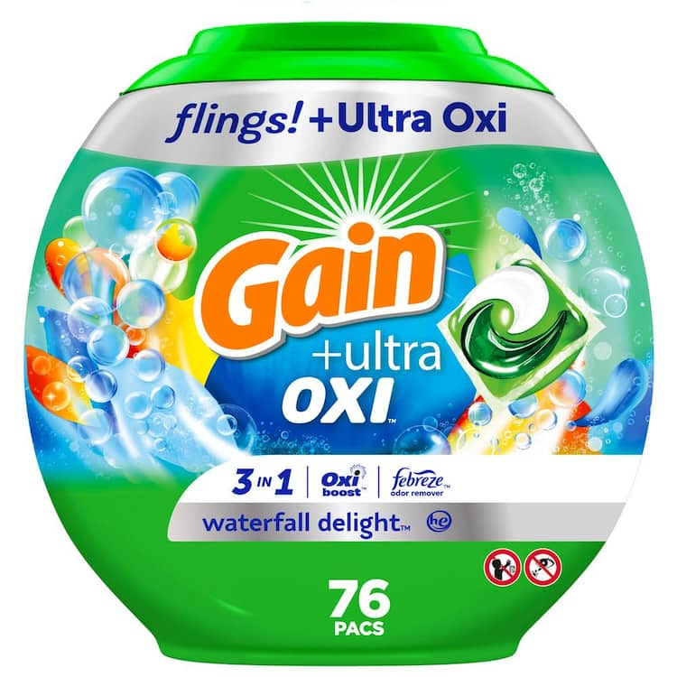 Gain Flings 3-In-1 Waterfall Delight Scent Laundry Detergent Pods (76 ...