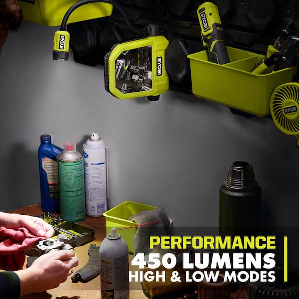 RYOBI USB Lithium Cordless LED Magnetic Tray Kit with 2.0 Ah USB