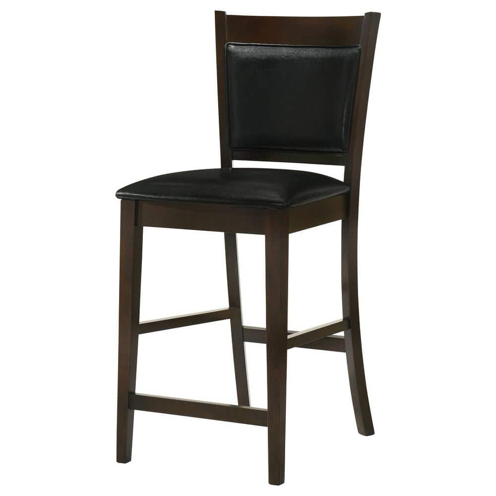 Espresso Black Leatherette 39.75" Transitional Counter Stool