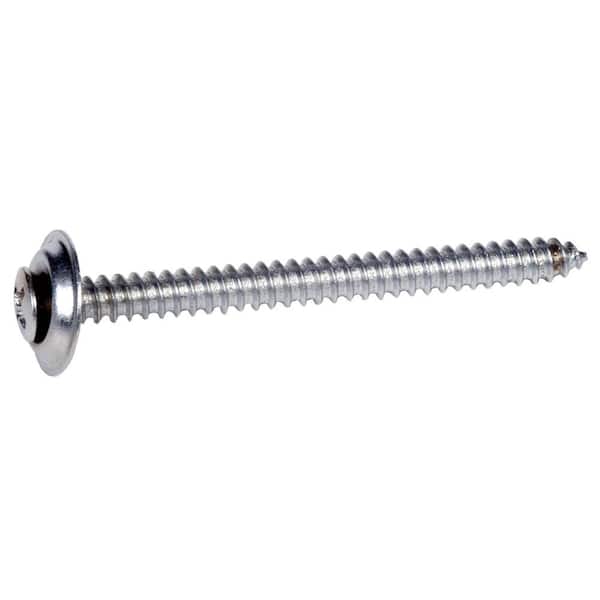 Hillman 8 x 1-1/4 Trim Screw with Washer Chrome