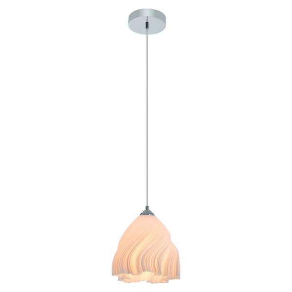 LWSOY 1-Light White Simple 3-Dimensional Petal Design Chandeliers for Bedroom with No Bulb Included