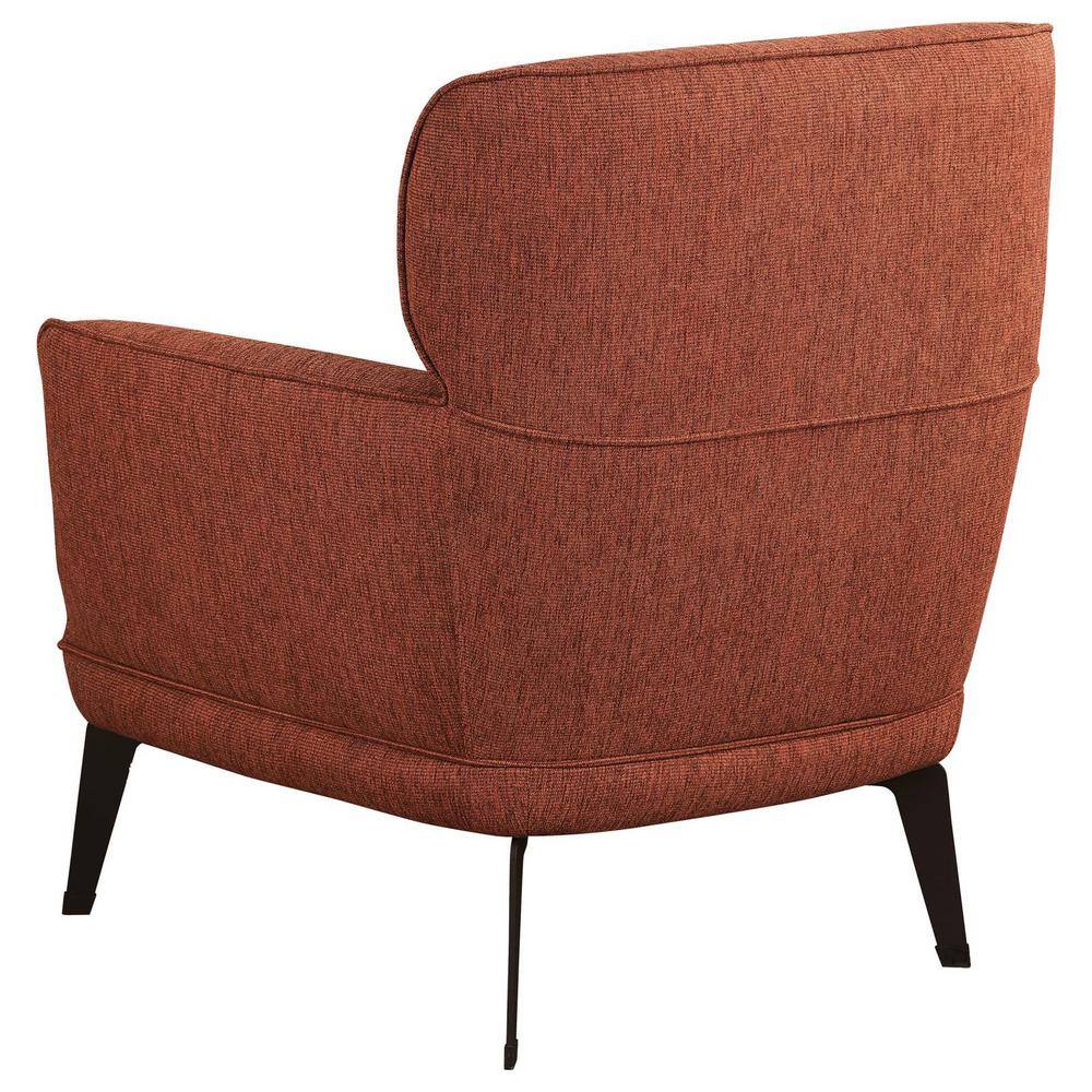 Andrea Orange Transitional Accent Chair with Black Metal Legs