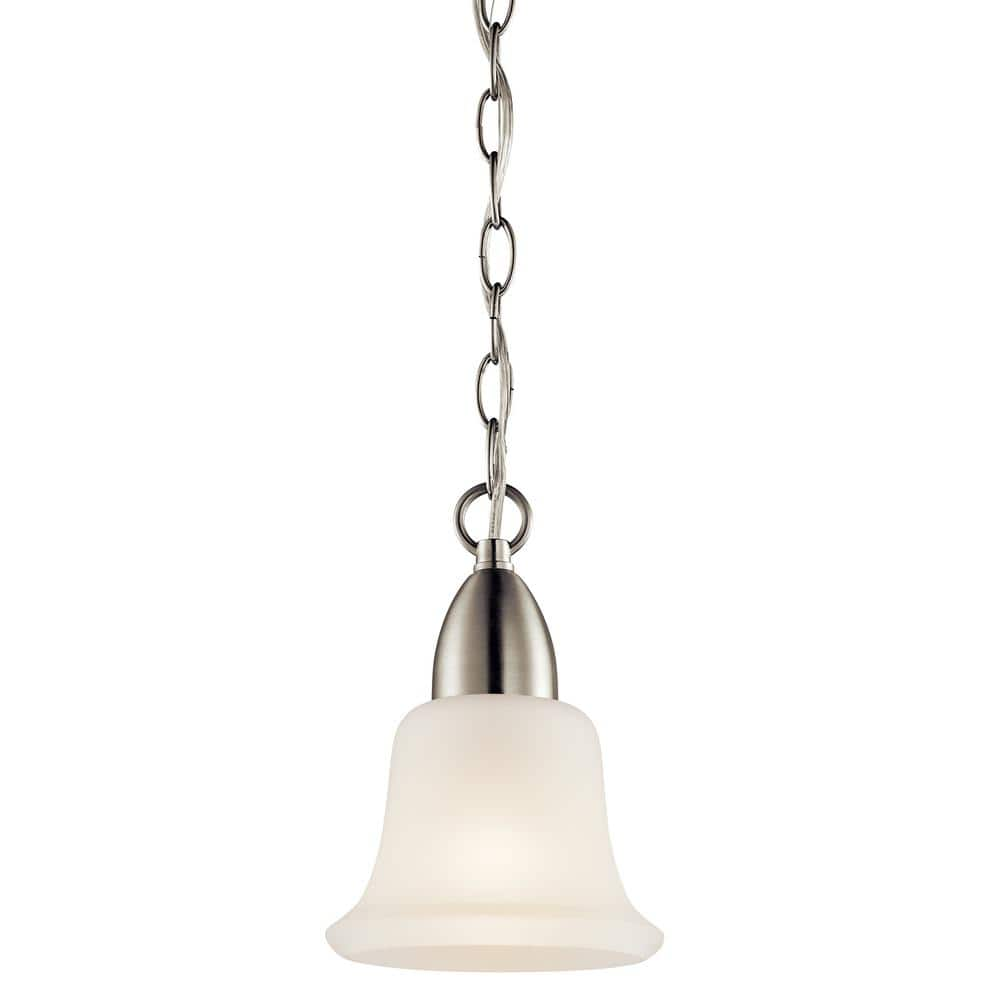 KICHLER Nicholson 1 Light Brushed Nickel Transitional Shaded Kitchen   Brushed Nickel Kichler Pendant Lights 42880ni 64 1000 