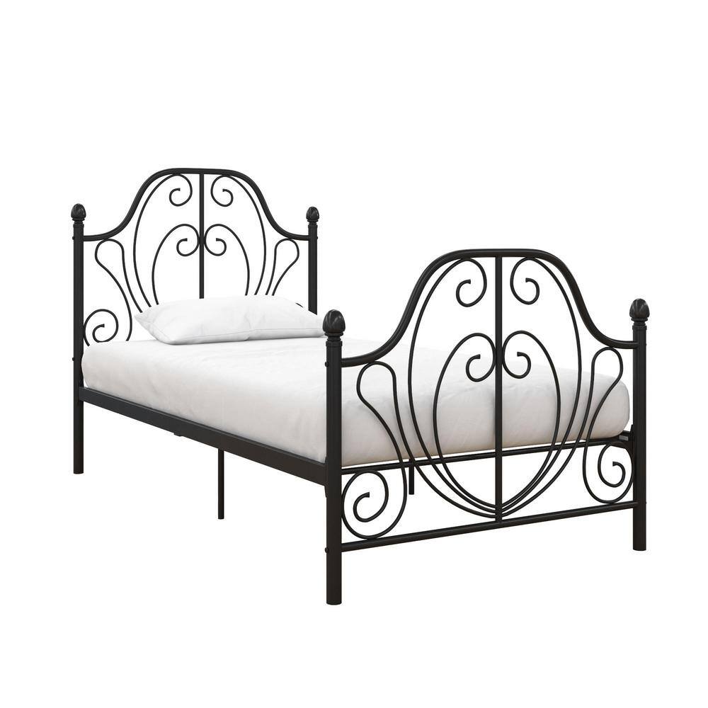 Dhp Lucy Black Metal Twin Size Bed, Black Metal Twin Bed Frame
