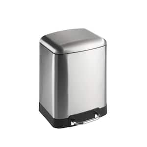 Studio 1.5 Gal. Fingerprint-Proof Easy Close Brushed Stainless Steel Step on Trash Can