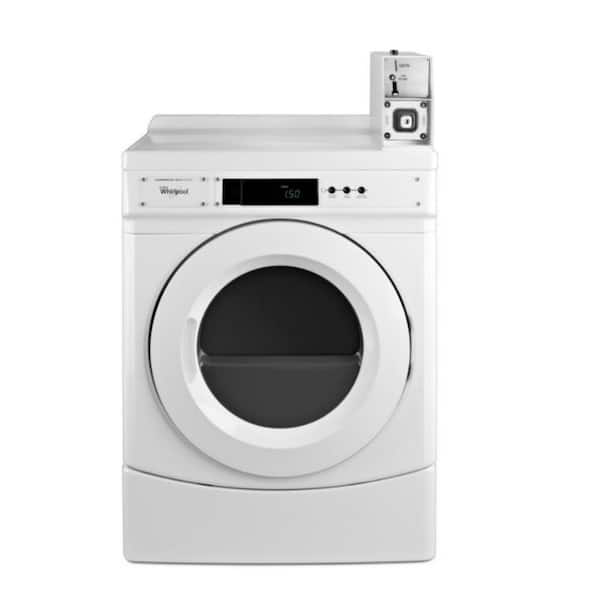 Whirlpool 6.7 cu. ft. 240 Volt White Commercial Electric Vented Dryer Coin Operated