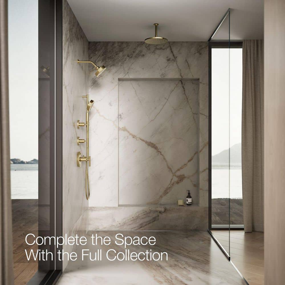 Vibrant French Gold Multi-Function Wall Mount Showerhead