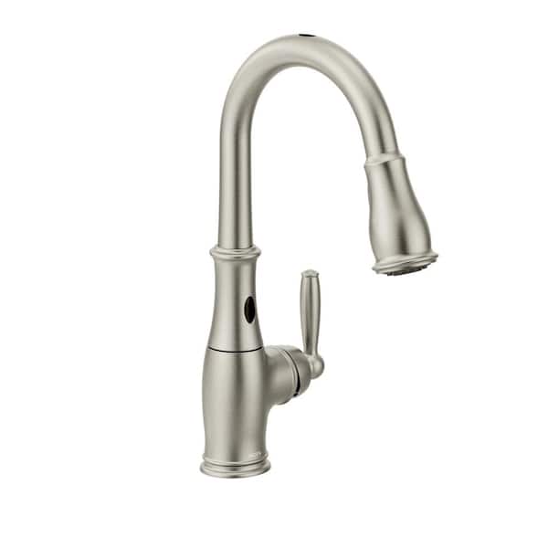 MOEN Brantford Single-Handle Pull-Down Sprayer Touchless Kitchen Faucet with MotionSense and Reflex in Spot Resist Stainless