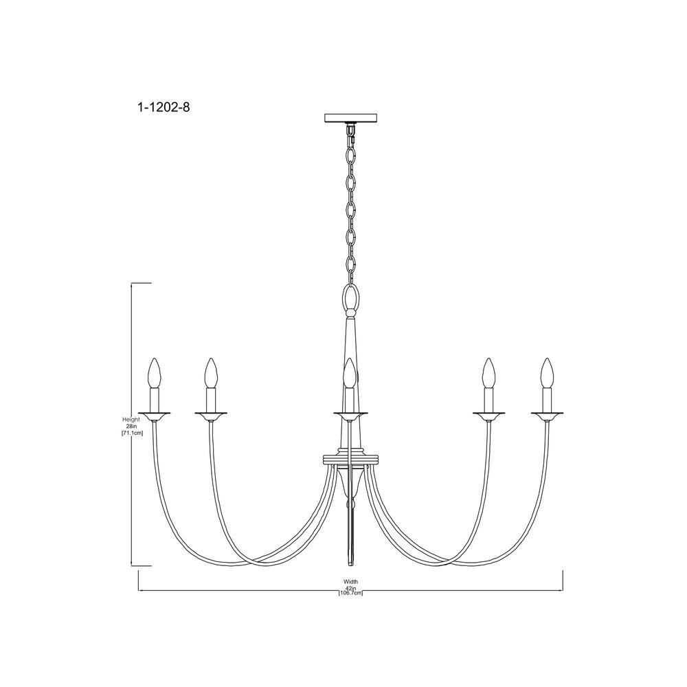 Bisque White 8-Light Metal Candle Chandelier