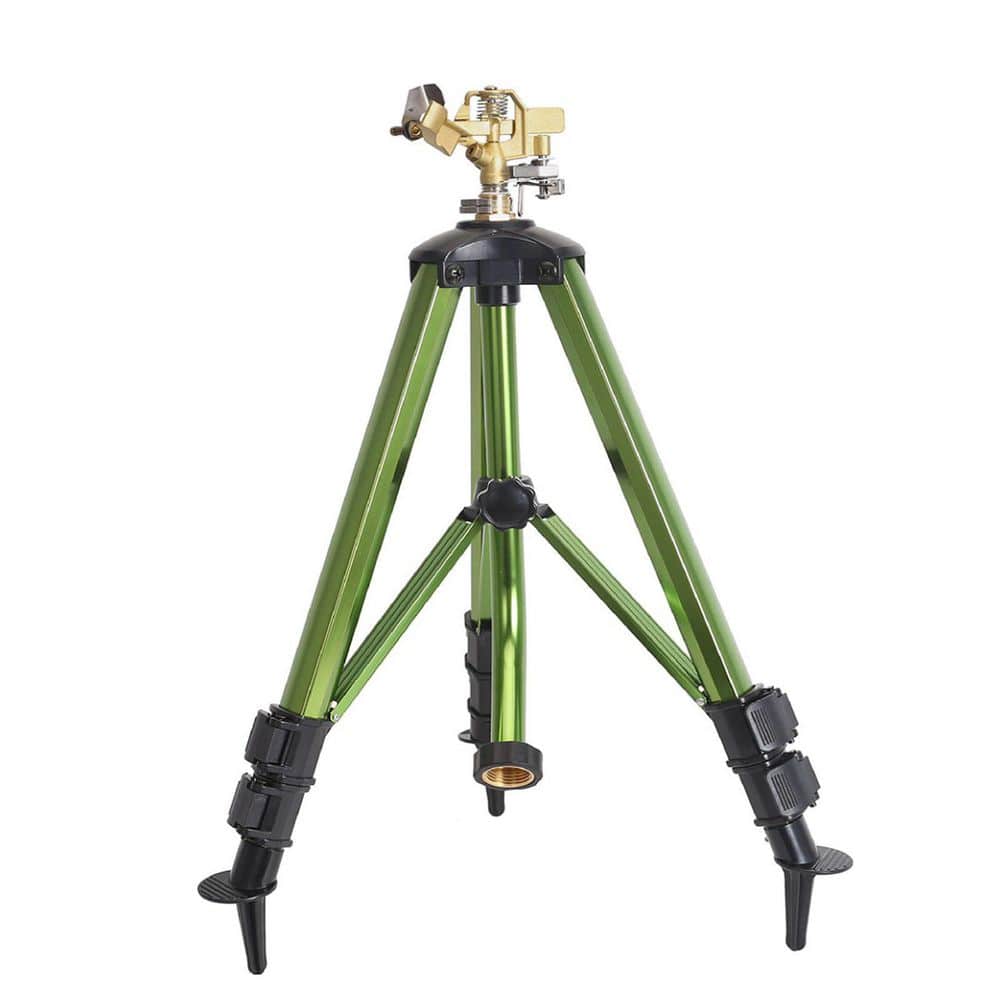 Heavy-Duty Brass Impact Sprinkler with Tripod Base, 360 Degree Coverage, 3/4 Inch Connector, 50 Feet Large Area Coverage price history on PriceWatchPro