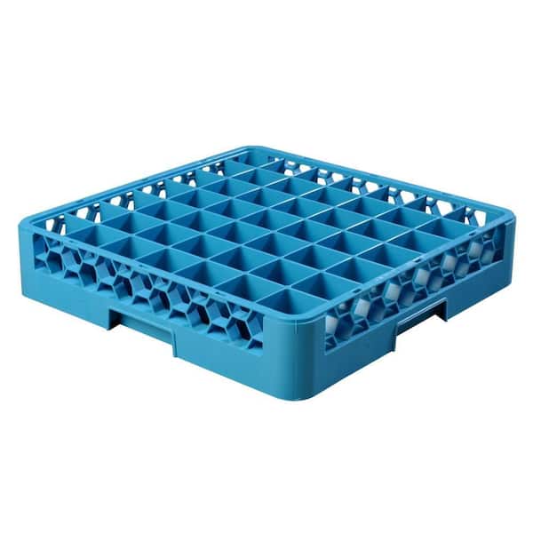 Carlisle 19.75x19.75 in. 49-Compartments Glass Rack (for Glass 2.13 in. Diameter, 3.19 in. H) in Blue (Case of 6)