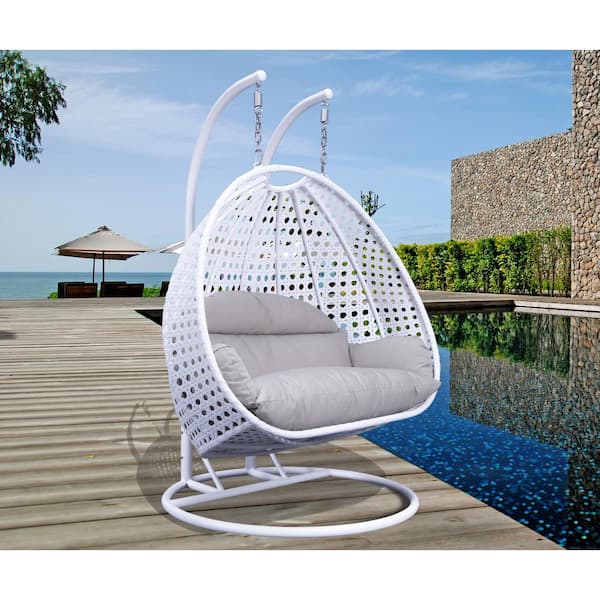 white double egg chair