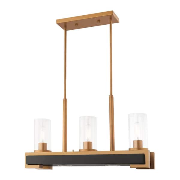 Buttonwood 5 Light Aged Gold Linear Chandelier