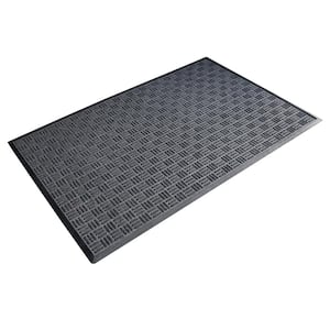 Crossbar Charcoal 24 in. x 36 in. Commercial Entrance Mat