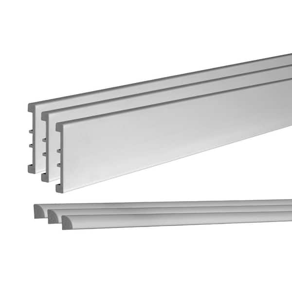 5/8 in. D x 4 in. W x 96 in. L Unfinished Recycled Polystyrene Baseboard Moulding Kit (3-Pack)