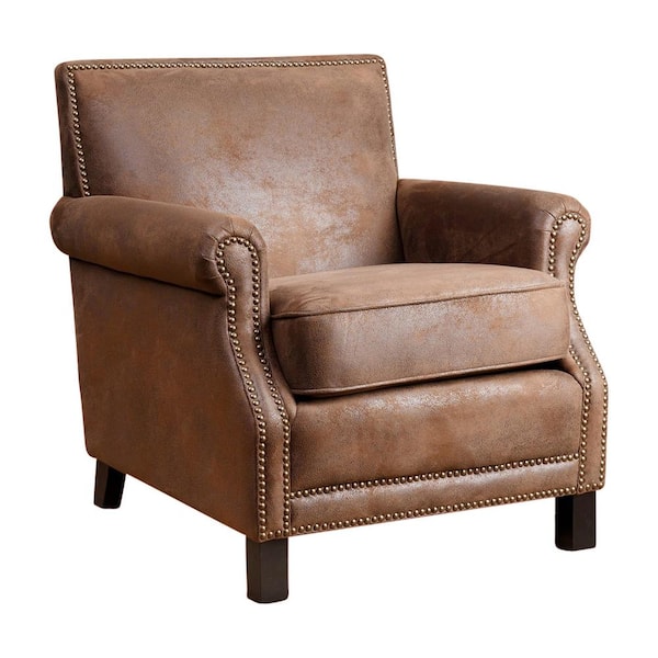 DEVON & CLAIRE Jazz 28 in. Brown Polyester Arm Chair