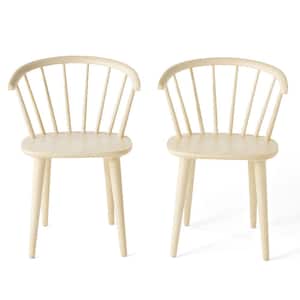Countryside Antique White Wood Rounded Back Spindle Dining Chairs (Set of 2)