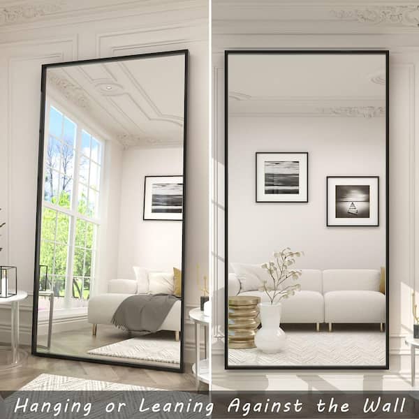 72 in. W x 36 in. H Rectangular Aluminum Alloy Framed and Tempered Glass Wall Bathroom Vanity Mirror in Matte Black