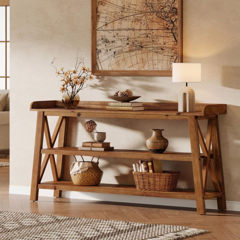 TRIBESIGNS WAY TO ORIGIN Benjamin 63 in. Brown Rectangle Solid