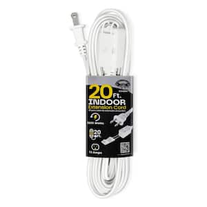 20 ft. Indoor Household Extension Cord, 16-2 SPT, White