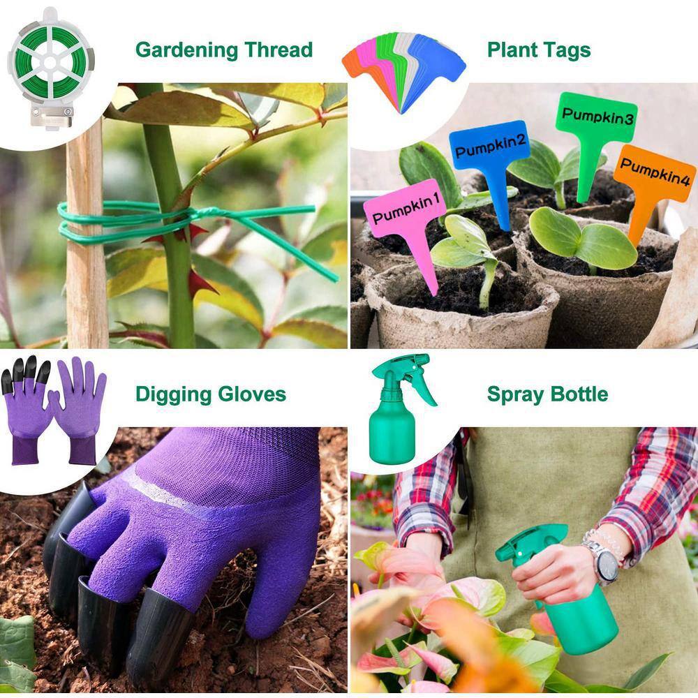 Garden Tools Set, Extra Succulent Tools Set, 83Pcs Heavy Duty Gardening Tools with Garden Tool Bag,Knee Pads Gloves Sprayer Garden Kit, Outdoor Gardening Gifts Tools for Men Women