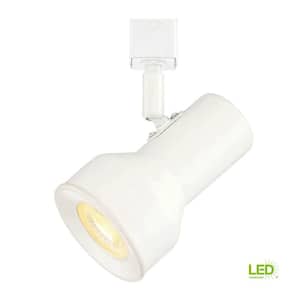 Medium 1-Light Solid White Step Cylinder Integrated LED Track Lighting Head