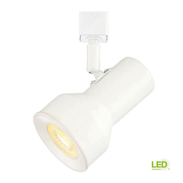 EnviroLite Medium 1-Light Solid White Step Cylinder Integrated LED Track Lighting Head