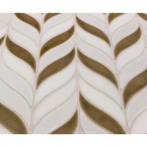Delphi Sprig Sea Wind 11.75 in. x 10.5 in. Marble and Ceramic Mosaic Tile (0.86 sq. ft./Sheet)