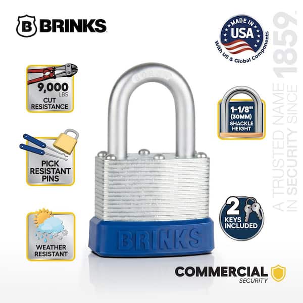 1-3/4 in. (44mm) Laminated Steel Keyed Padlock, 1-1/8 in. Shackle