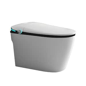 1-Piece 1.28 GPF Single Flush Elongated Smart Toilet in White with Auto Open/Close, Heated Seat, Warm Water and Dryer