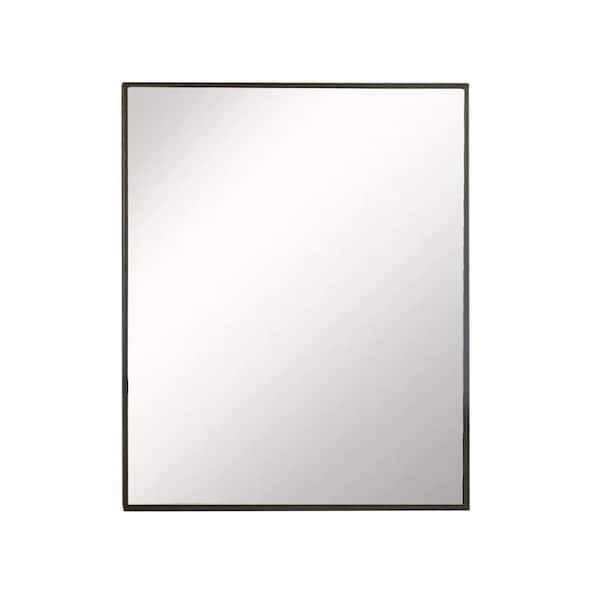 Bellaterra Home 23.5 in. W x 28 in. H Metal Framed Rectangular Bathroom Vanity Mirror in Matte Black