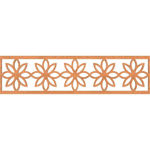 Ekena Millwork Daisy Fretwork 0.25 in. D x 47 in. W x 12 in. L Cherry Wood Panel Moulding