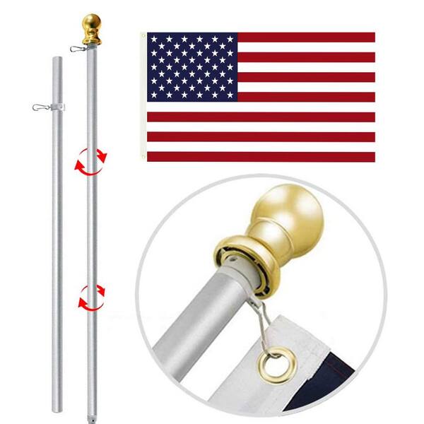 6ft Flag Pole Tangle Free Flag Pole 6ft Spinning Wall Hanging Residential Pole 