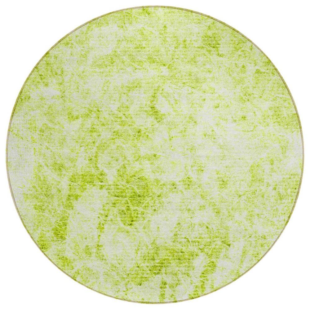 Lime Green 8 ft. Round Woven Abstract Round Indoor/Outdoor Area Rug price history on PriceWatchPro