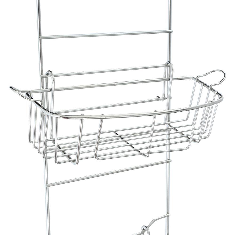 Stainless Steel Over-the-Door Adjustable Shower Caddy with Shelves