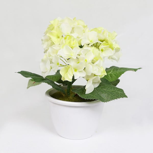 Puleo International 10 in. Indoor Artificial Potted Hydrangea