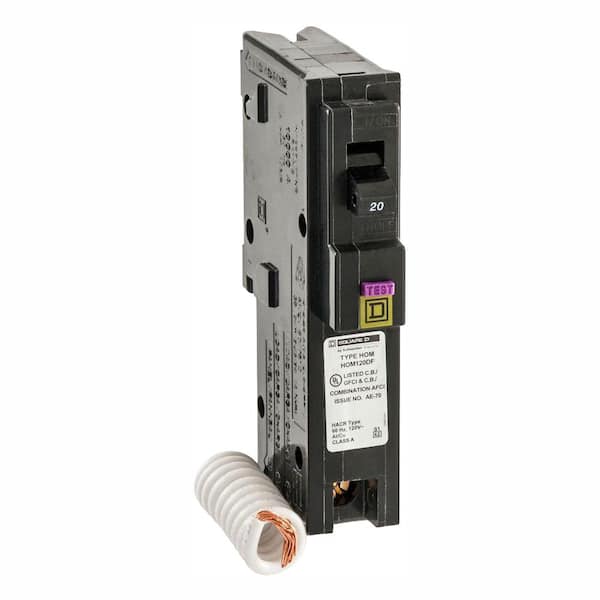Square D Homeline 20 Amp Single-Pole Dual Function (CAFCI and GFCI) Circuit Breaker (4-Pack)